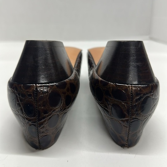 Salvatore Ferragamo Vara Bow Ballet Pumps Shoes Leather Snakeskin Brown Size 6 B - Picture 10 of 10